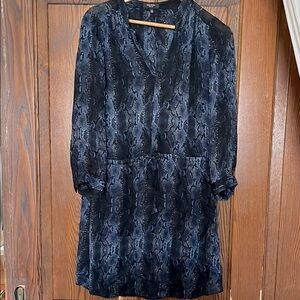 Aritzia Bennett silk snake patterned mini dress